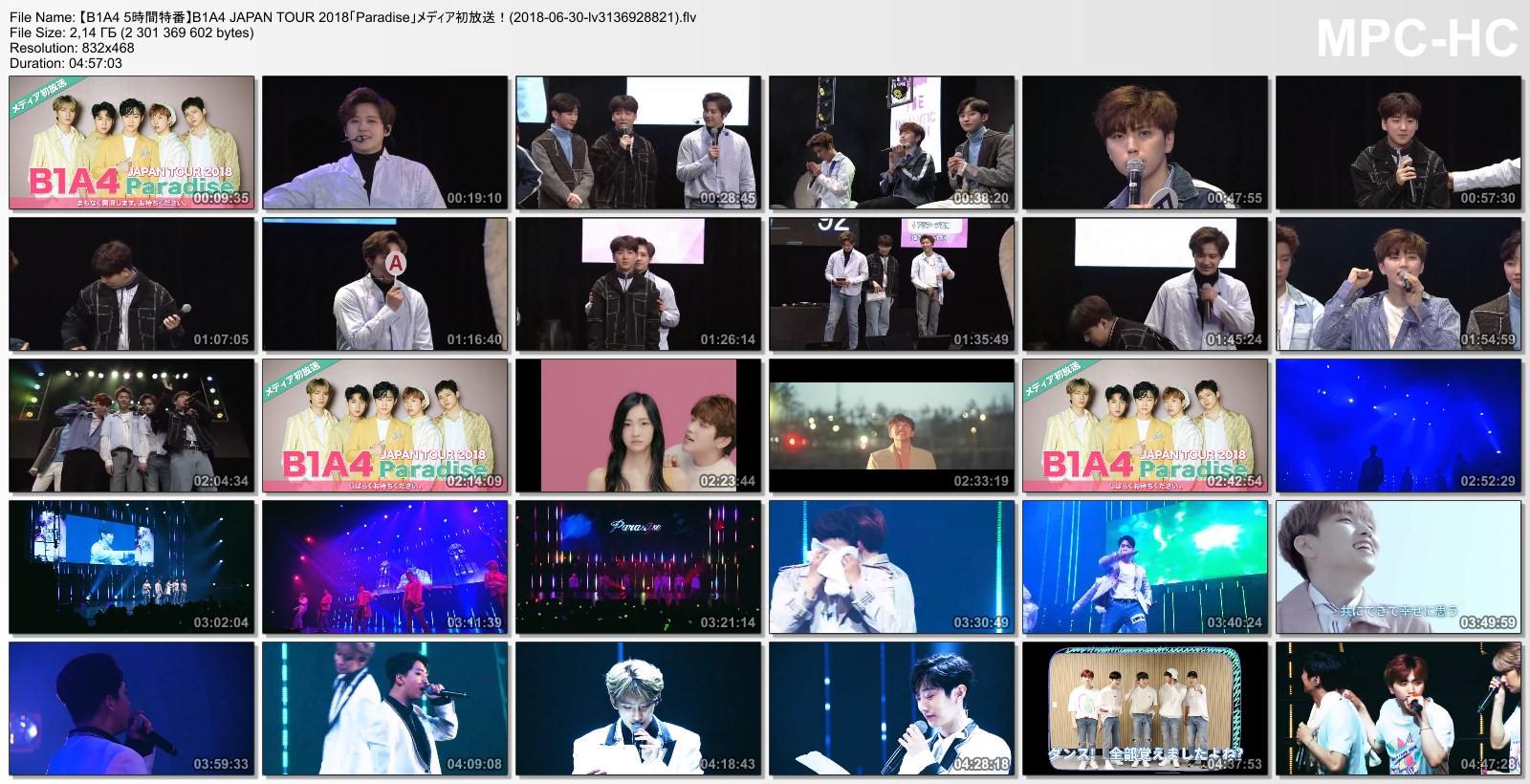 [TV-SHOW] 【B1A4 5時間特番】B1A4 JAPAN TOUR 2018「Paradise」メディア初放送！ (2018.06.30)