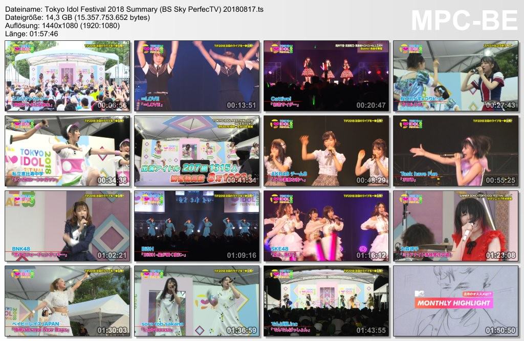 [TV-SHOW] TOKYO IDOL FESTIVAL2018 総集編 (2018.08.17)