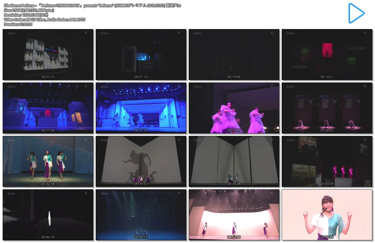 [TV-SHOW] 「PerfumexTECHNOLOGY」 presents “Reframe” audio commentary (2018.07.07)