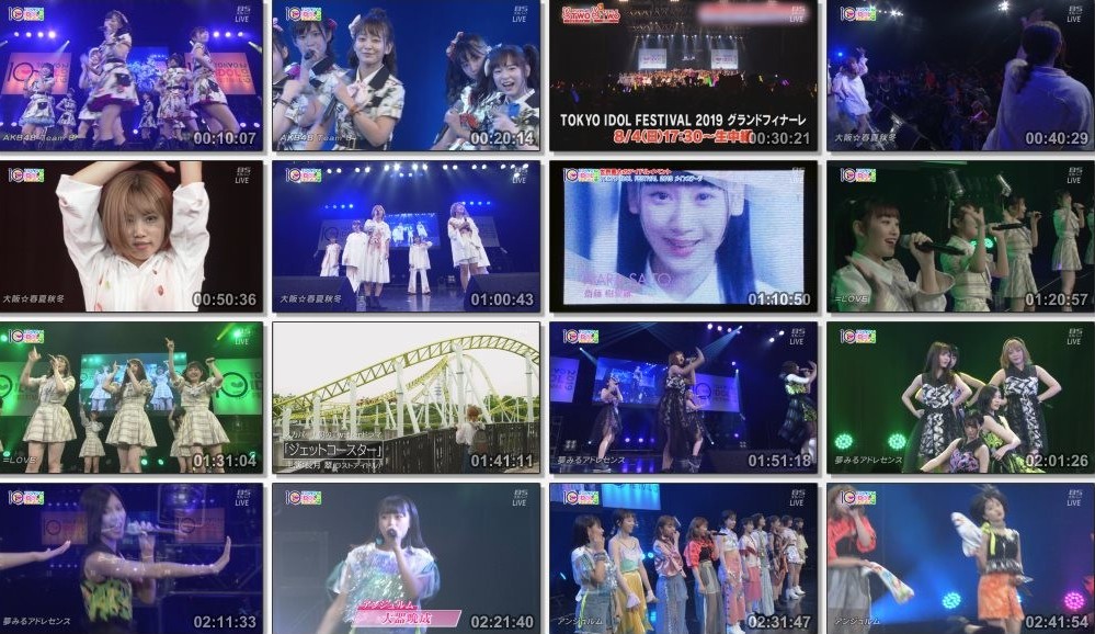 [TV-Variety] TOKYO IDOL FESTIVAL 2019 初日メインステージ生中継 201908021800 BSスカパー! (2019.08.02)