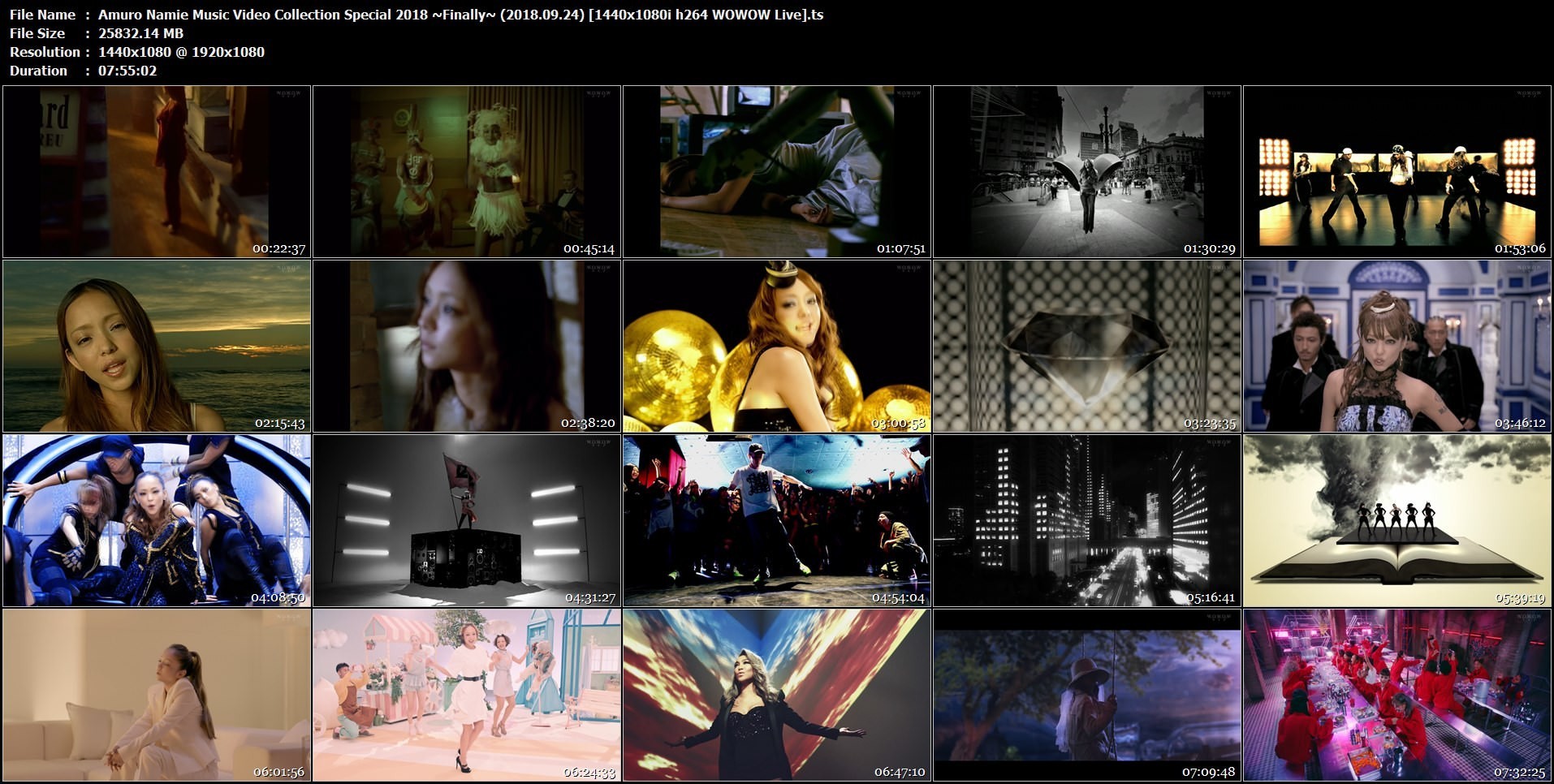 [TV-Variety] 安室奈美恵 – Amuro Namie Music Video Collection Special 2018 ~Finally~ (2018.09.24)