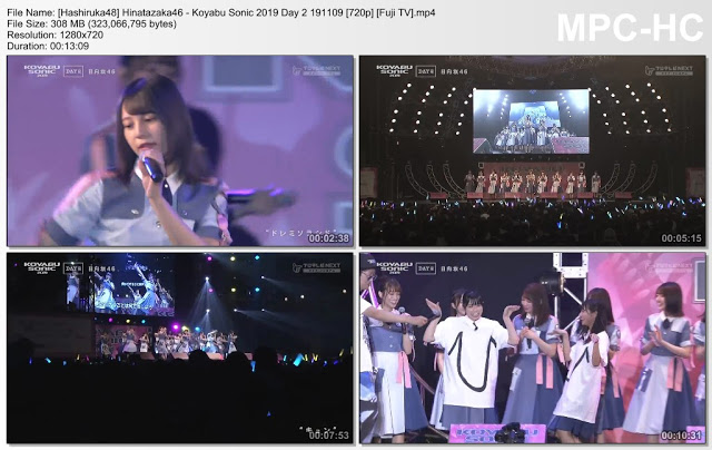 Hinatazaka46 – Koyabu Sonic 2019 Day 2 191109 (Fuji TV)