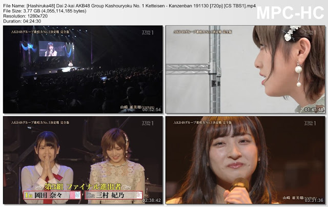 Dai 2-kai AKB48 Group Kashouryoku No. 1 Ketteisen – Kanzenban 191130 (CS TBS1)