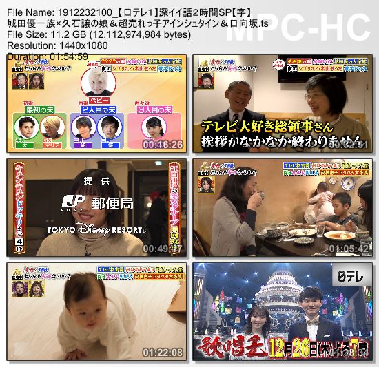[TV-Variety] 深イイ話２時間SP 城田優一族x久石譲の娘＆超売れっ子アインシュタイン＆日向坂 – 2019.12.23