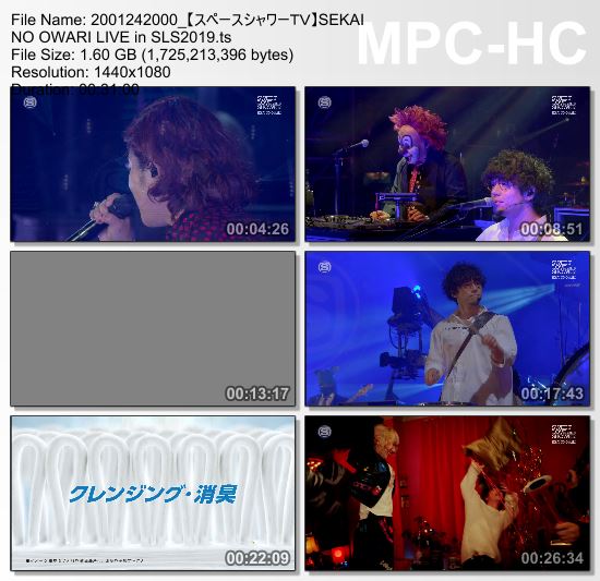[TV-Variety] SEKAI NO OWARI LIVE SPECIAL -SWEET LOVE SHOWER 2019- (SSTV HD 2020.01.24)