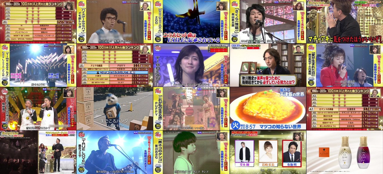 [TV-Variety] 歌のゴールデンヒット【１００万枚以上売れた曲全部聴かせますＳＰ】 (2020.02.10)