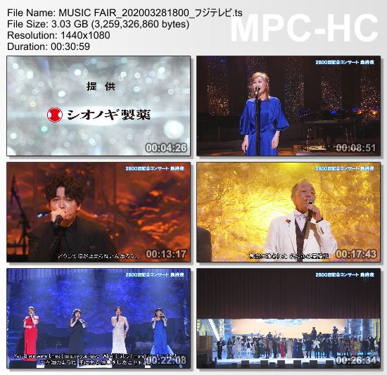 [TV-Variety] MUSIC FAIR – 2020.03.28