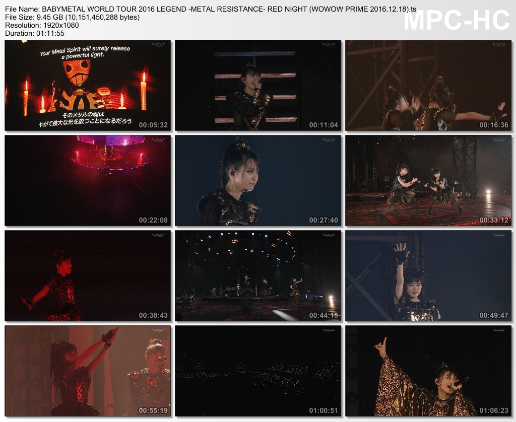 [TV-Variety] BABYMETAL WORLD TOUR 2016 LEGEND -METAL RESISTANCE- RED NIGHT (2016.12.18)
