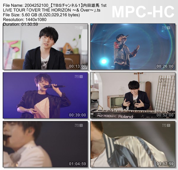 [TV-Variety] 内田雄馬 1st LIVE TOUR 「OVER THE HORIZON ～& Over～」 (TBS Channel 1 2020.04.25)