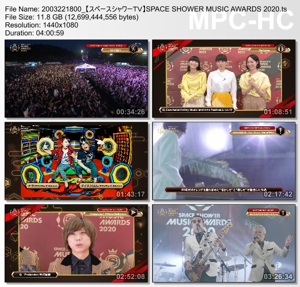 [TV-Variety] スペースシャワーTV – SPACE SHOWER MUSIC AWARDS 2020 (SSTV HD 2020.03.22)