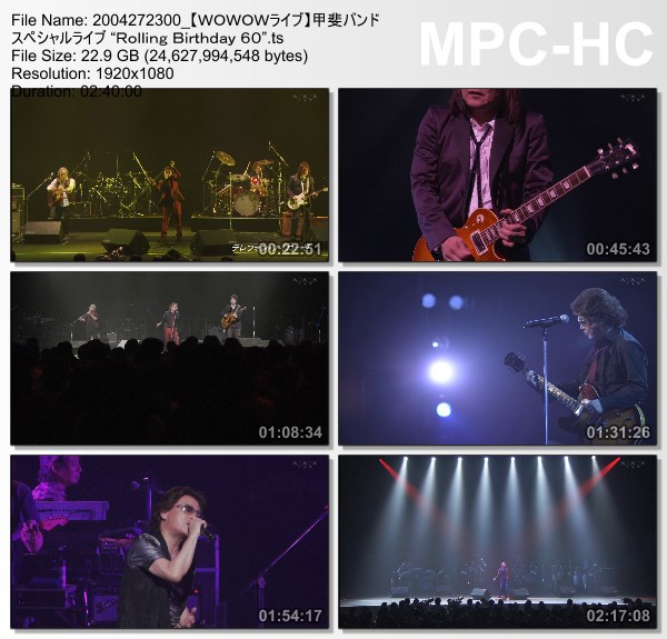 [TV-Variety] 甲斐バンド スペシャルライブ “Rolling Birthday 60” (WOWOW Live 2020.04.27)