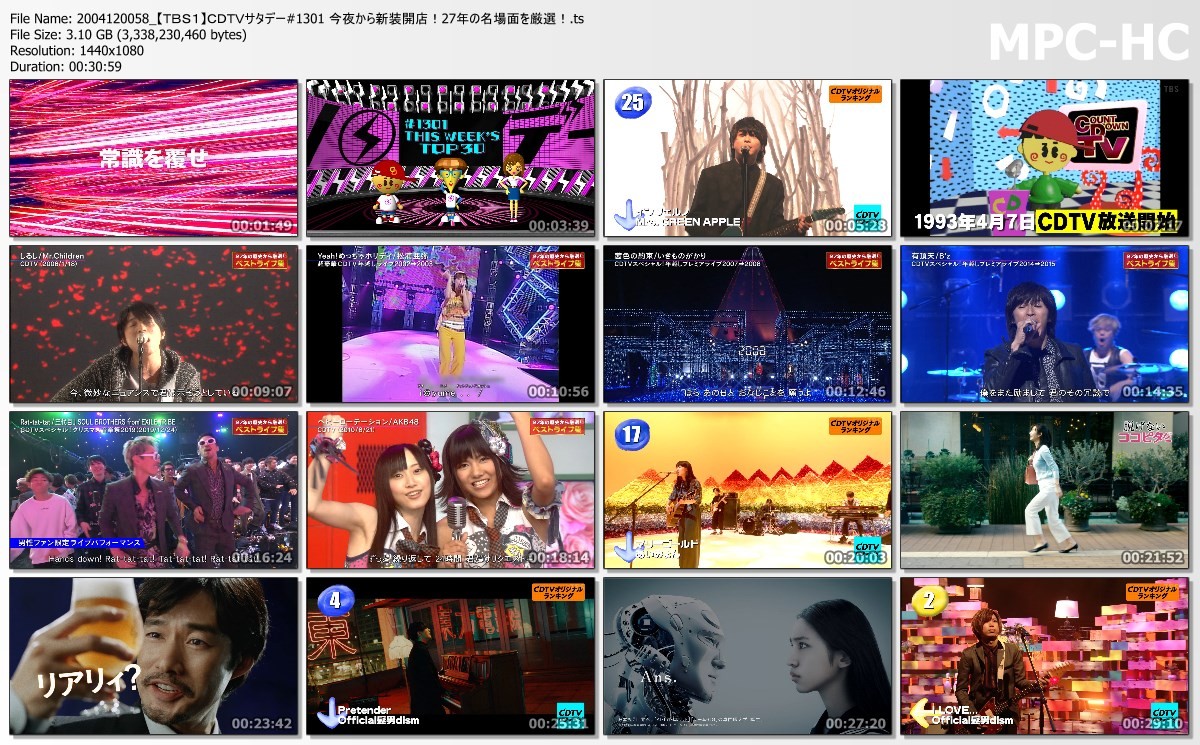 [TV-Variety] ＣＤＴＶサタデー#1301 今夜から新装開店！27年の名場面を厳選！ (2020.04.11)