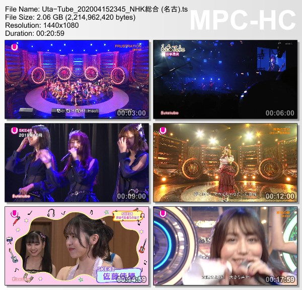 [TV-Variety] Uta-Tube “SKE48 Part2 / Info-tube Hiroji Miyamoto” (NHKG Nagoya 2020.04.15)