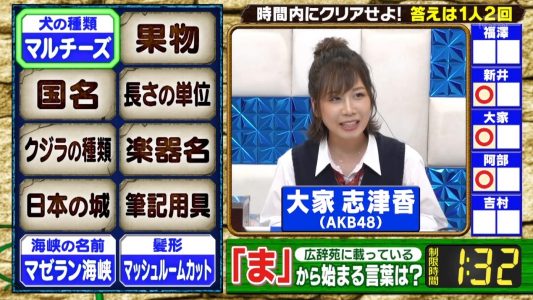 [TV-Variety] 200527 くりぃむクイズ ミラクル9 (AKB48 大家志津香)