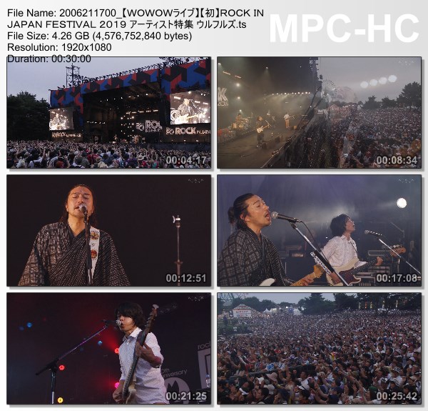 [TV-Variety] ウルフルズ – ROCK IN JAPAN FESTIVAL 2019 アーティスト特集 (WOWOW Live 2020.06.21)