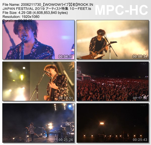 [TV-Variety] 10-FEET – ROCK IN JAPAN FESTIVAL 2019 アーティスト特集 (WOWOW Live 2020.06.21)