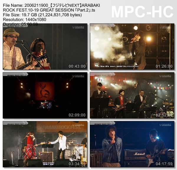 [TV-Variety] ARABAKI ROCK FEST.10-19 GREAT SESSION [PART 2] (FujiTV NEXT 2020.06.21)