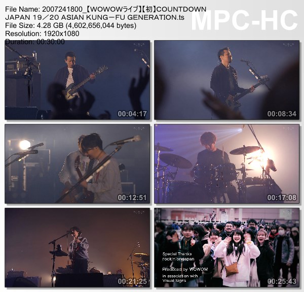 [TV-Variety] ASIAN KUNG-FU GENERATION – COUNTDOWN JAPAN 19/20 (WOWOW Live 2020.07.24)