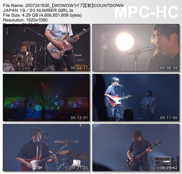 [TV-Variety] ナンバーガール – COUNTDOWN JAPAN 19/20 (WOWOW Live 2020.07.24)