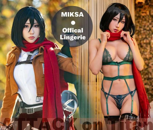 [Cosplay] Hane Ame 雨波 – Mikasa Offical + Lingerie (Attack on Titan)