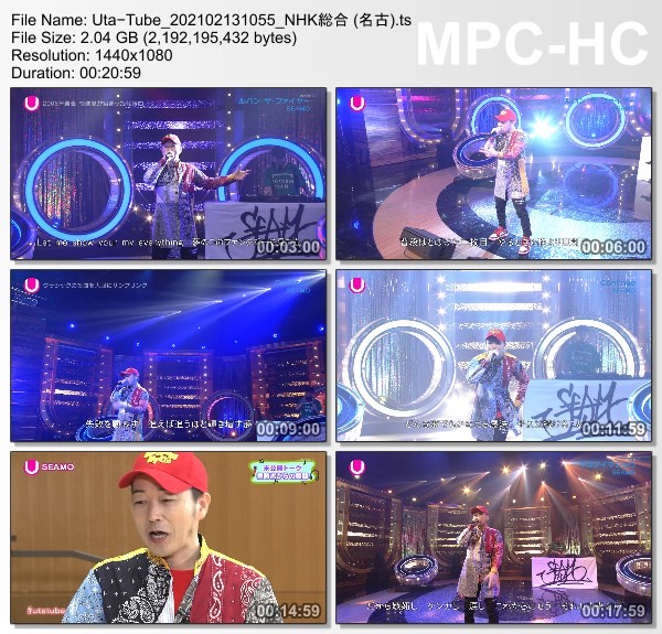 [TV-Variety] Uta-Tube “SEAMO 蔵出しSP” (NHKG 名古 2021.02.13)