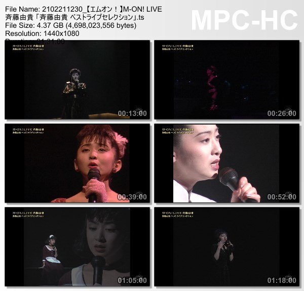 [TV-Variety] 斉藤由貴 ベストライブセレクション (M-ON! HD 2021.02.21)