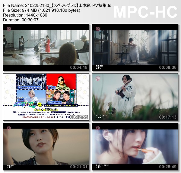 [TV-Variety] 山本彩 PV特集 (SSTV+ HD 2021.02.25)