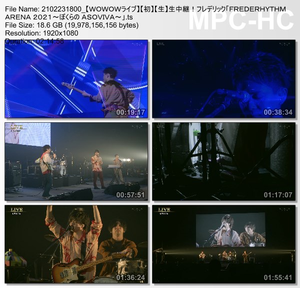 [TV-Variety] フレデリック「FREDERHYTHM ARENA 2021～ぼくらの ASOVIVA～」(WOWOW Live 2021.02.23)