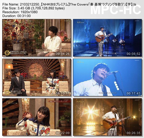 [TV-Variety] The Covers「秦 基博”ラブソングを歌う”」 (NHK BS Premium 2021.03.21)