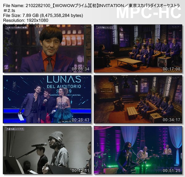[TV-Variety] 東京スカパラダイスオーケストラ – INVITATION #2 (WOWOW Prime 2021.02.28)