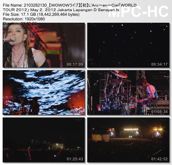 [TV-Variety] L’Arc~en~Ciel “WORLD TOUR 2012” May 2, 2012 Jakarta Lapangan D Senayan (WOWOW Live 2021.03.28)