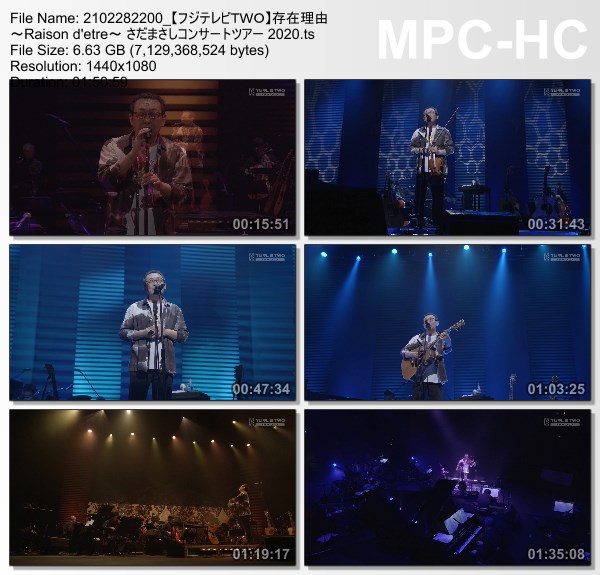 [TV-Variety] さだまさし – 存在理由 ～Raison d’etre～ さだまさしコンサートツアー 2020 (FujiTV TWO 2021.02.28)