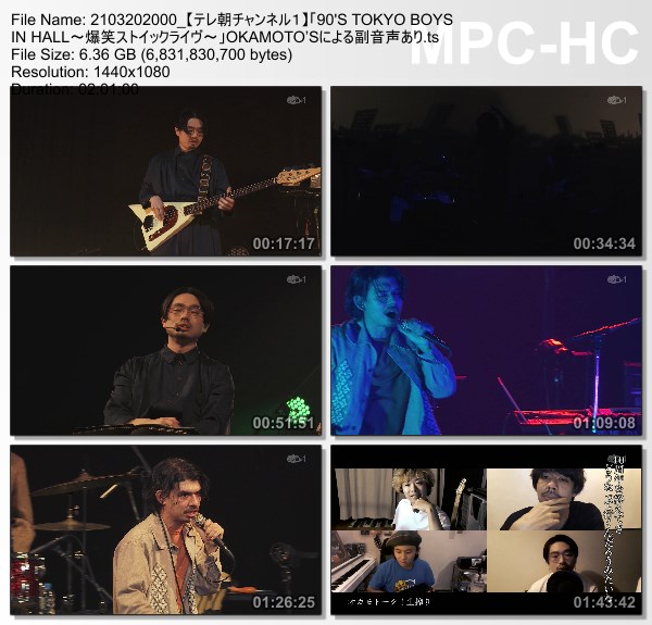 [TV-Variety] OKAMOTO’S – 「90’S TOKYO BOYS IN HALL～爆笑ストイックライヴ～」OKAMOTO’Sによる副音声あり (TeleAsa Ch1 2021.03.20)