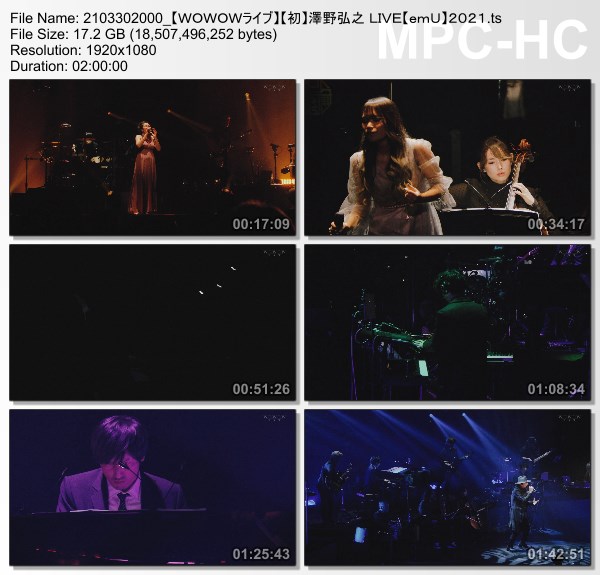 [TV-Variety] 澤野弘之 LIVE【emU】2021 (WOWOW Live 2021.03.30)