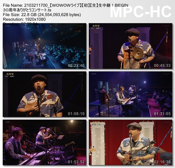 [TV-Variety] BEGIN 30周年ありがとうコンサート (WOWOW Live 2021.03.21)