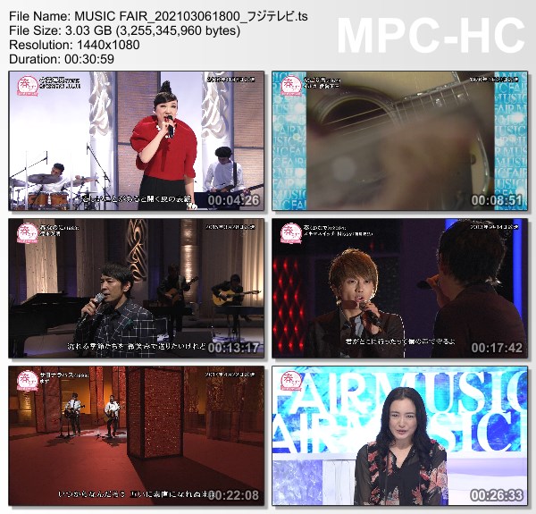 [TV-Variety] MUSIC FAIR – 2021.03.06
