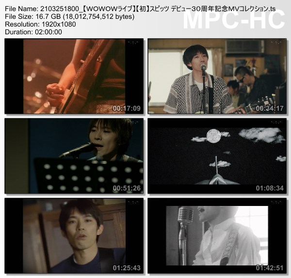[TV-Variety] スピッツ デビュー30周年記念MVコレクション (WOWOW Live 2021.03.25)