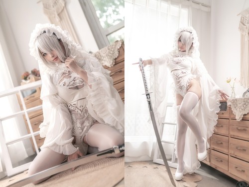 [Cosplay] Chun Momo 蠢沫沫 – NieR: Automata White Bride 尼尔纪元 白花嫁