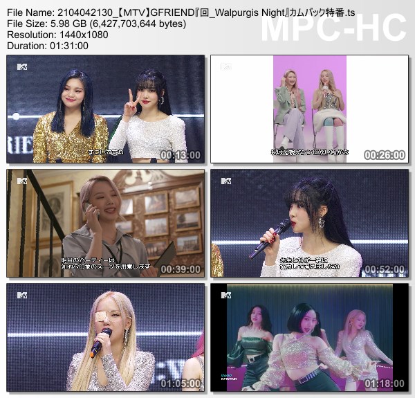 [TV-Variety] 여자친구 – GFRIEND COMEBACK SHOW < 回:Walpurgis Night > (MTV HD 2021.04.04)