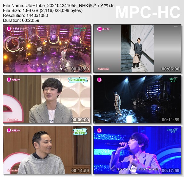 [TV-Variety] Uta-Tube “向井太一 Part 2” (NHKG 名古 2021.04.24)
