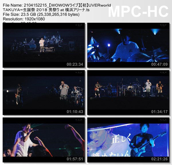 [TV-Variety] UVERworld TAKUYA∞生誕祭 2018 男祭り at 横浜アリーナ (WOWOW Live 2021.04.15)