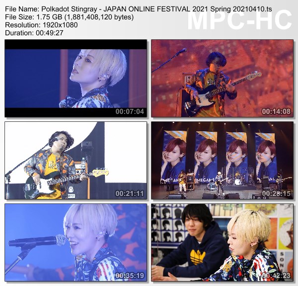 [TV-Variety] ポルカドットスティングレイ POLKADOT STINGRAY – JAPAN ONLINE FESTIVAL 2021 Spring (2021.04.10)