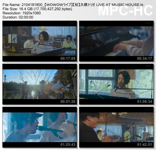 [TV-Variety] 大橋トリオ LIVE AT MUSIC HOUSE (WOWOW Live 2021.04.18)