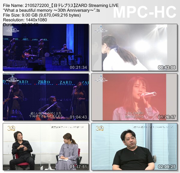 [TV-Variety] ZARD Streaming LIVE “What a beautiful memory ~30th Anniversary~” (NTV+ HD 2021.05.27)