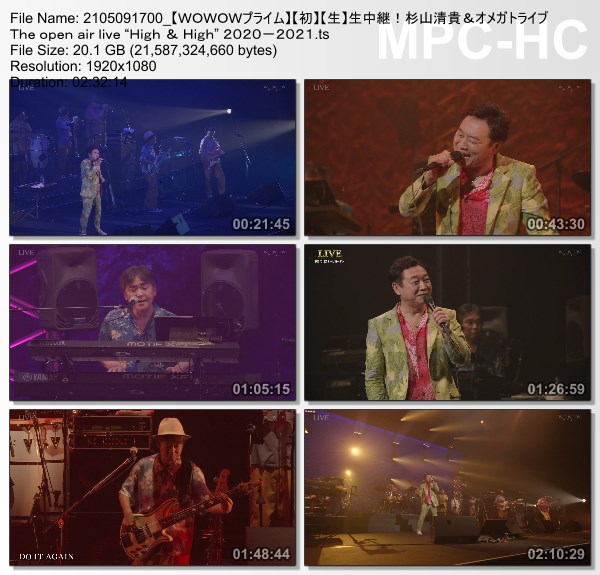 [TV-Variety] 杉山清貴＆オメガトライブ The open air live “High & High” 2020-2021 (WOWOW Prime 2021.05.09)