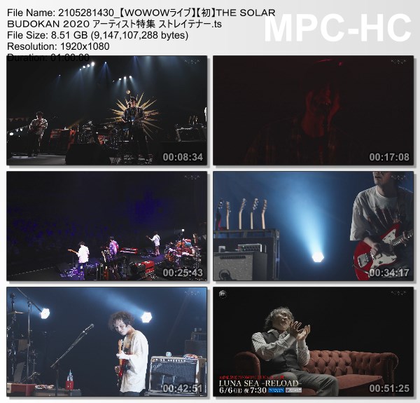 [TV-Variety] ストレイテナー – THE SOLAR BUDOKAN 2020 アーティスト特集 (WOWOW Live 2021.05.28)