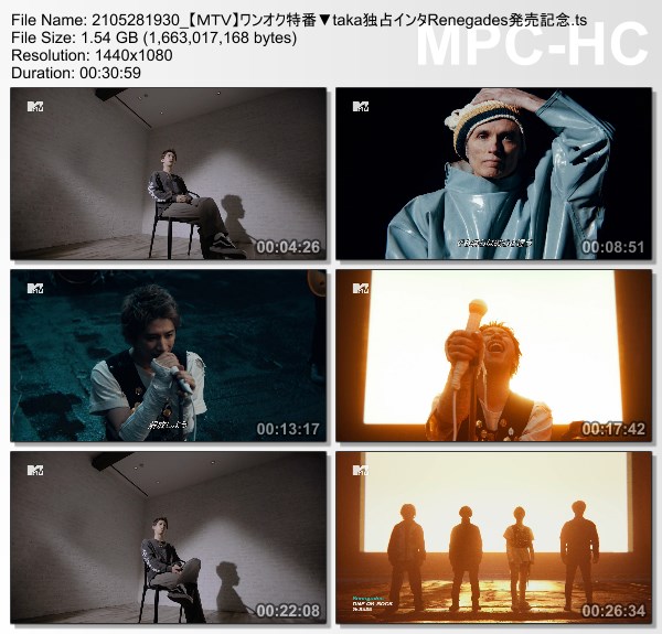 [TV-Variety] ワンオク特番▼taka独占インタ Renegades発売記念 (MTV HD 2021.05.28)