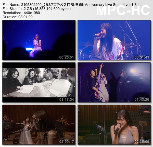 [TV-Variety] 唐沢美帆 – TRUE 5th Anniversary Live Sound! vol.1-3 (BS-Animax 2021.05.30)