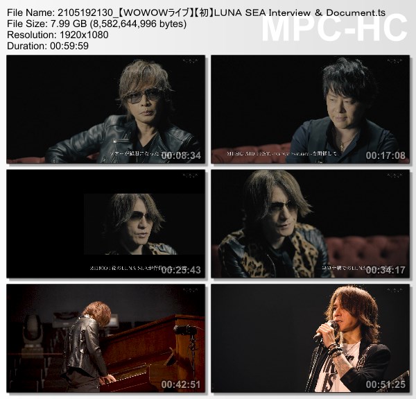 [TV-Variety] LUNA SEA Interview & Document (WOWOW Live 2021.05.19)