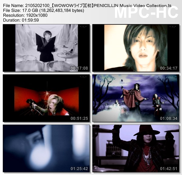 [TV-Variety] PENICILLIN Music Video Collection (WOWOW Live 2021.05.20)